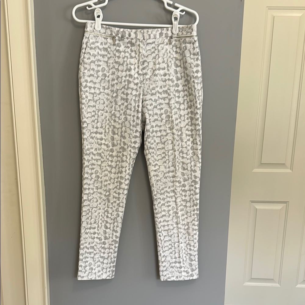 Calvin Klein Collection Gray Patterned Ankle Pants - image 1